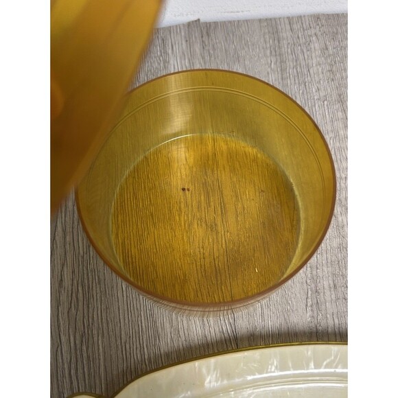VTG Pyralin Celluloid Pearlized Vanity Set Tray Mirror Shoe Horn Powder Boxes - Picture 15 of 16